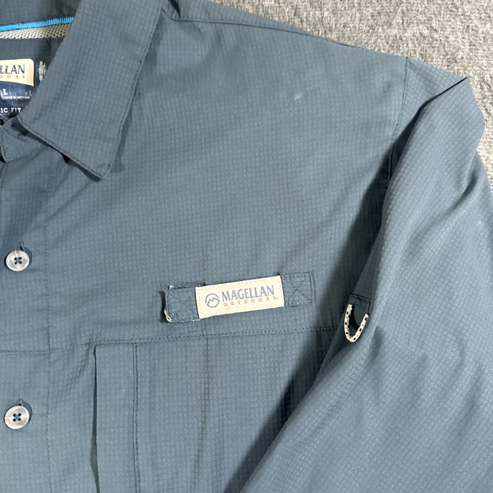 Magellan 钓鱼衬衫宽松版型吸湿排汗口袋男式 L 码 — 第 2/4 张图片