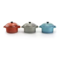 Casserole 9.6oz Assorted Colors Stoneware Dishwasher & Microwave Safe (Set of 3)