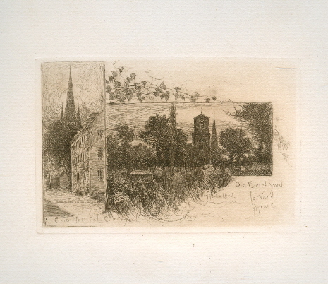 1887 W Goodrich Beal William Picturesque Cambridge MA set 6 etchings Harvard - Picture 1 of 5