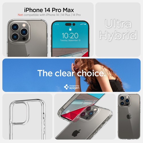 Etui iPhone 14 Pro Max / 14 Pro / 14 /14 Plus | Spigen [Ultra Hybrid] odporne na wstrząsy - Zdjęcie 3 z 145