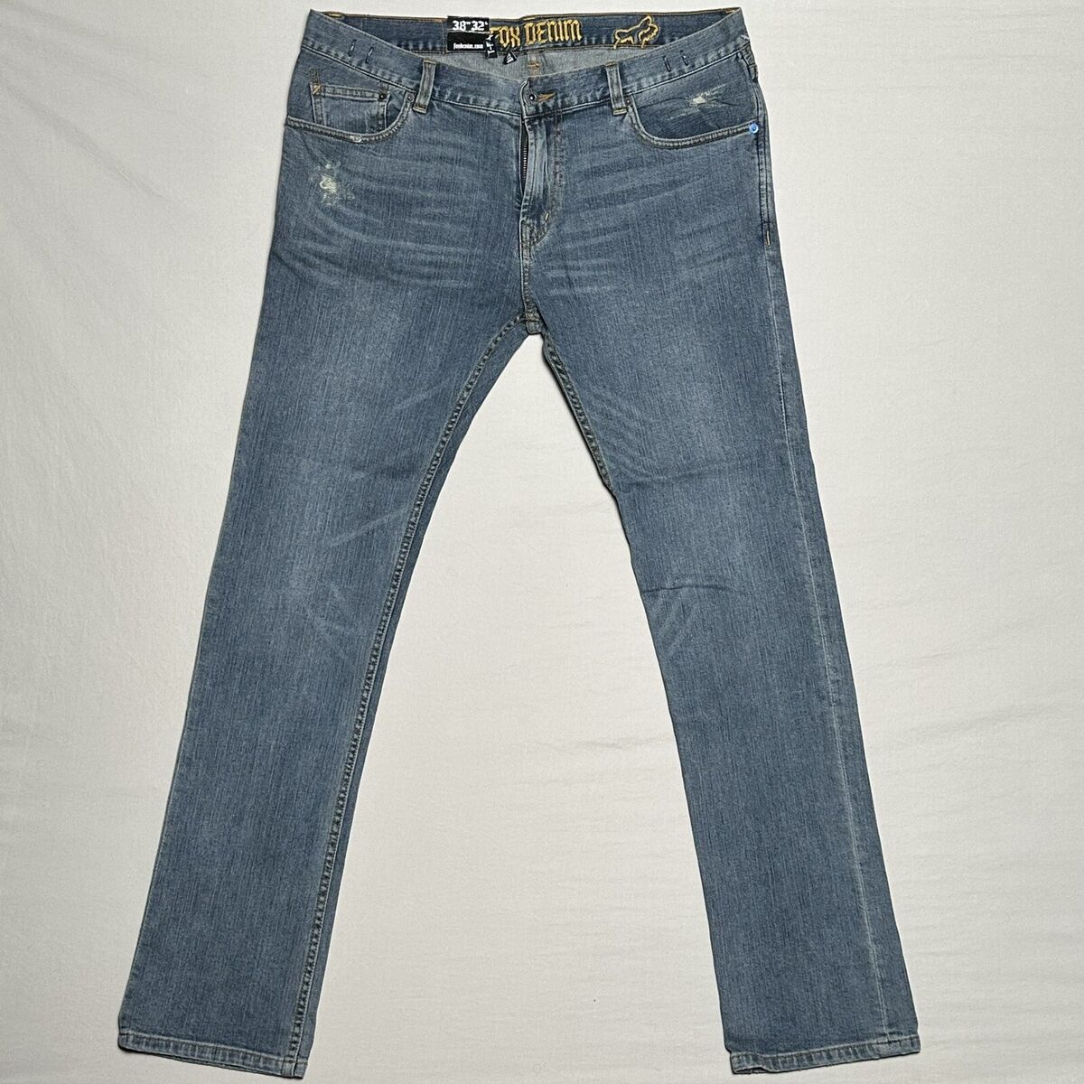 NEW Fox Denim Jeans Skinny Fit Low Rise Slim Leg 38x32 NEW Fox Denim Jeans Skinny Fit Low Rise Slim Leg 38x32