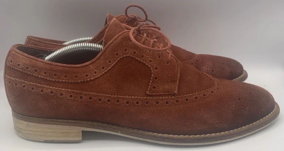 Zapato Hugo Boss Oxford Derby Punta de Ala Gamuza Talla 11/44 Naranja Foto 4 de 4