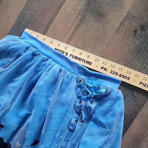 Disney Peter Pan Tinkerbell skirt overlay flying women Sz Med Waist 29 - 30 Blue - Picture 14 of 18