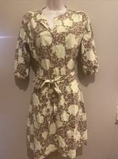 anthropologie porridge dress size 2 floral belted shirt dress