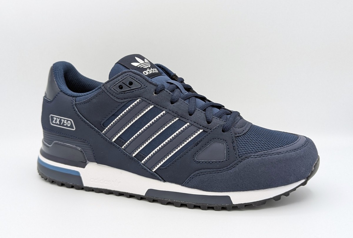 Mens ADIDAS Originals ZX 750 Trainers Navy New Classic Shoes Sale
