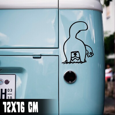 AUTO AUFKLEBER ''SIMON'S CAT WINKT'' 12X16CM KATZE FUCK MEME STICKER FUN JDM #0168
