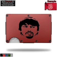 Metal Wallet Minimalist Laser Engraved with Dave Grohl