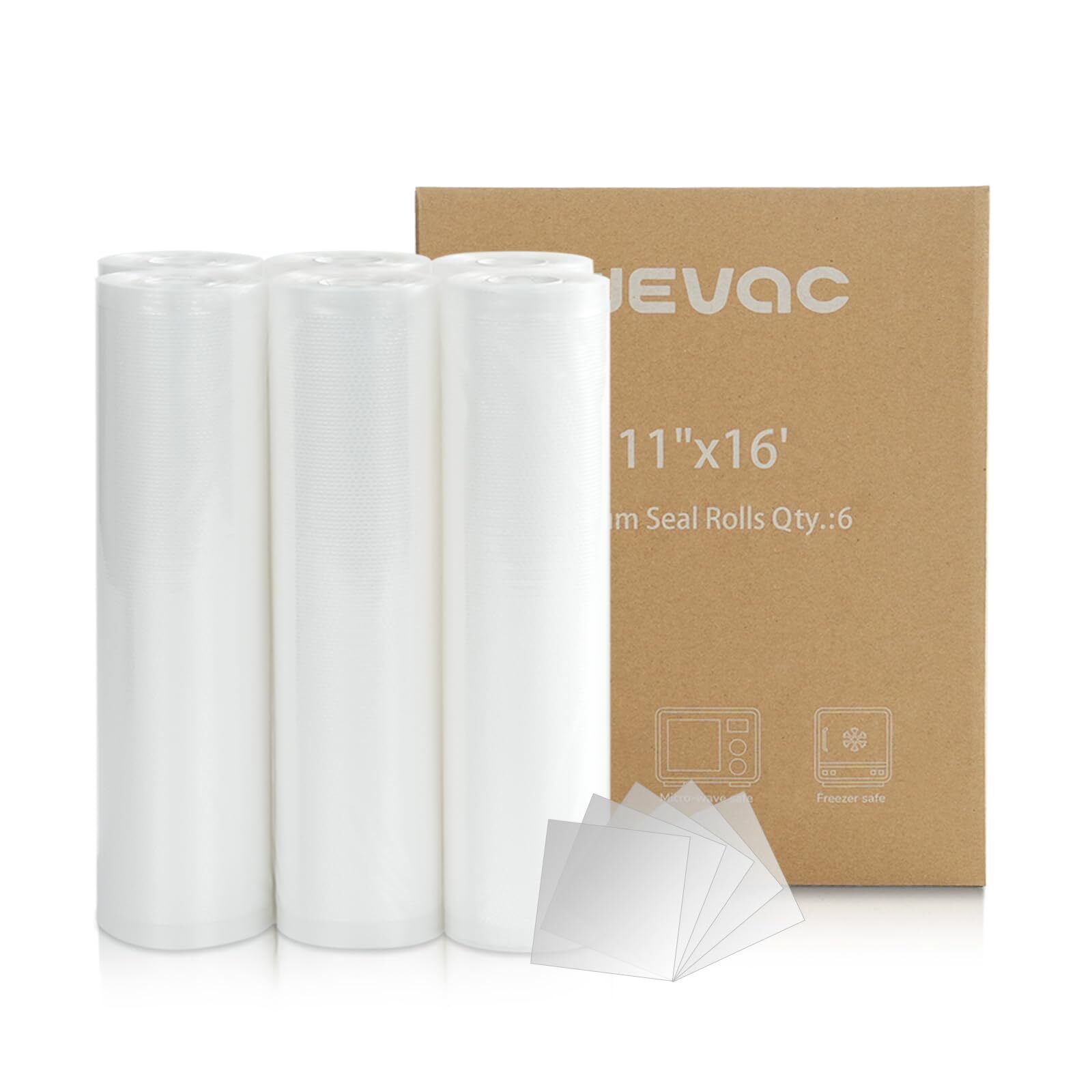 Vacuum Sealer Bags 11x16 Rolls 6 Pack for FoodSaver Seal-A-Meal Weston Commercial Use