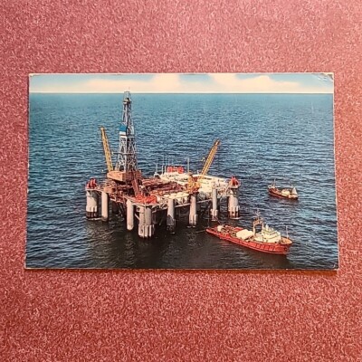 Shell Offshore Oil Rig Staflo, North Sea, Salmon Postcard 1990025 ...