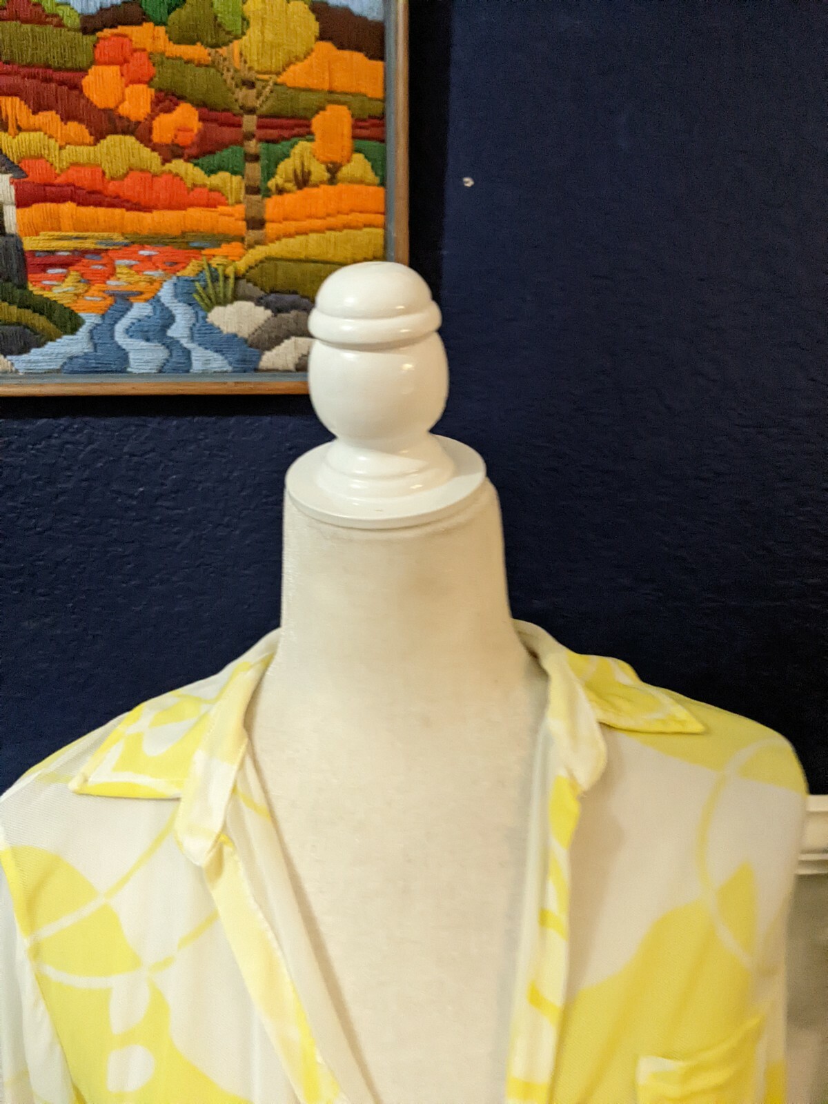 John Mark Long Tunic Button Collared Yellow Sheer… - image 2