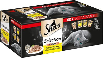 Sheba Katzennassfutter Selection in Sauce 40 Beutel Geflügelvariation 40x85g
