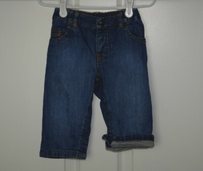 Unisex Baby Gap Outlet Med Wash Lined Pull-On Elastic Waist Jeans 12-18 Months