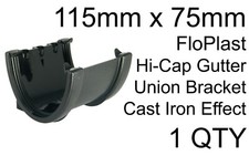 115mm x 75mm FloPlast RUH1 Cast Iron Effect Union Bracket Hi Cap Deepflow Gutter