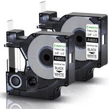 Compatible Industrial Heat Shrink Tube Labels 18053 3/8" for DYMO Rhino 4200 2PK