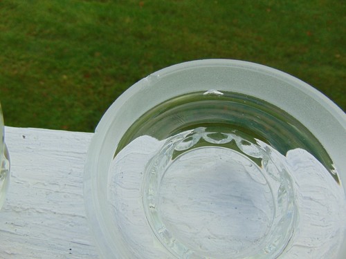 2 Antique DAKOTA Clear Glass Apothecary Jar Canisters Ground Tops 9.5 & 6.5 in A - Picture 7 of 12
