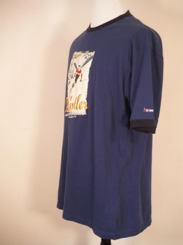 Whistler Mondette Resort Kanada Vintage Mann Skifahren blau T-Shirt Herren Größe Large - Bild 3 von 7