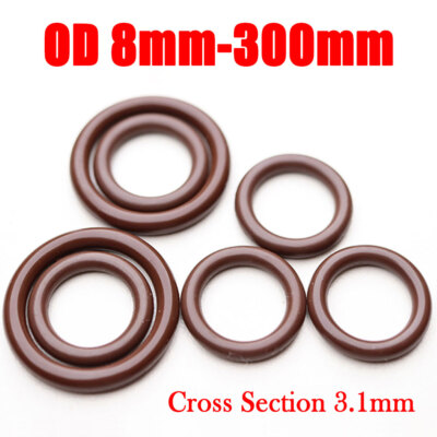3.1mm C/S Sealing Ring Brown Fluorine Rubber O-Ring FKM Oil Seals Washer