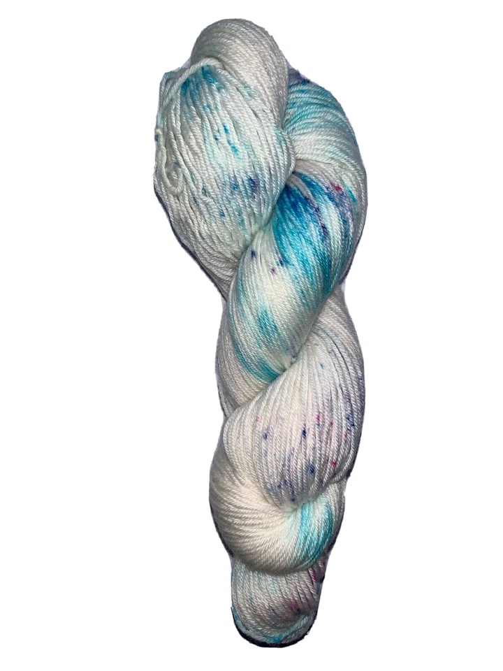 100 g  MERINO-edle MAULBEERSEIDE-LEINEN-Garn  - Handgefärbt  *EISGLITZERN* - Bild 2 von 2