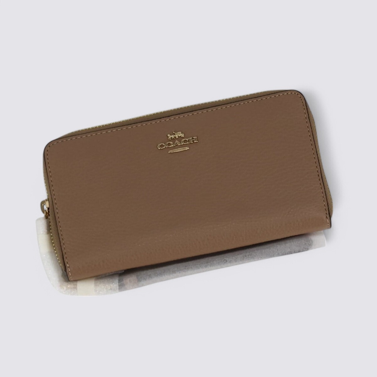 Coach Long Zip Around Pebbled Leather Wallet | eBay