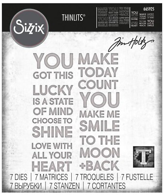 Bold Text #2 Sizzix Thinlits Thin Metal Die Set Tim Holtz 665925 NEW!