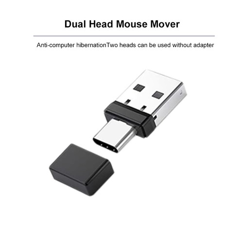 USB Type C 2 In 1 Mouse Jiggler Plug & Play Undetectable Mouse Shaker (Black) - Afbeelding 10 van 11