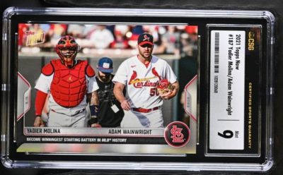 2022 Topps Now #187 Yadier Molina Adam Wainwright CSG Mint