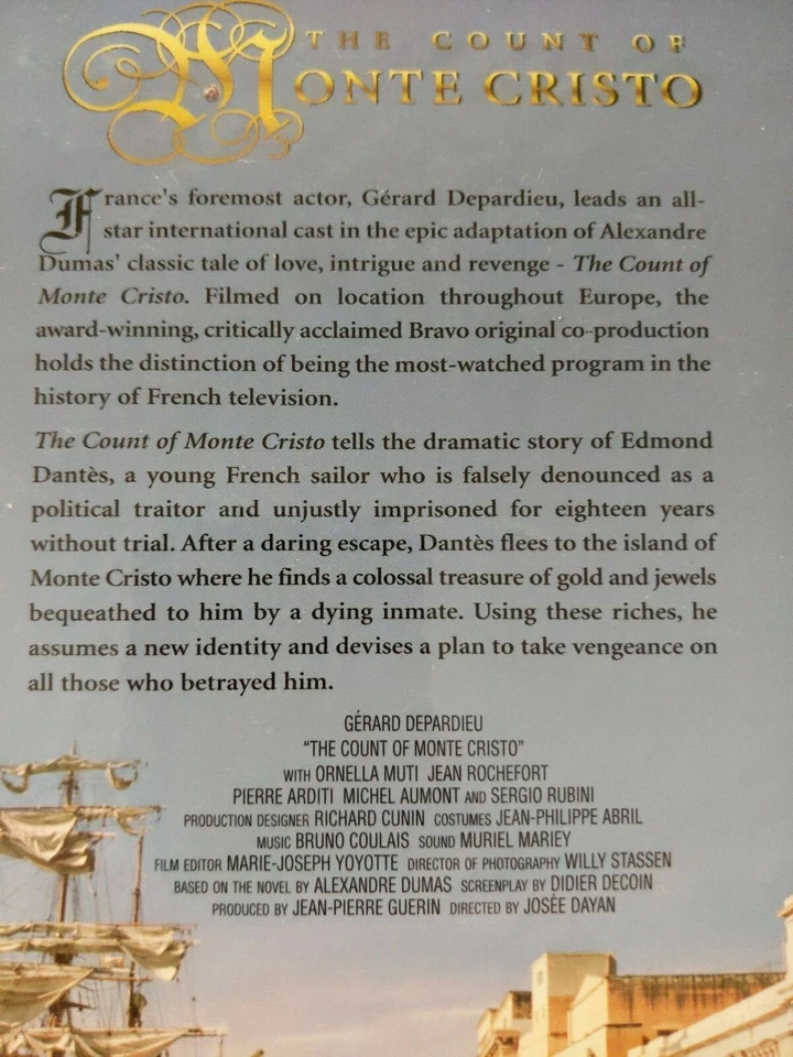 The Count of Monte Cristo 1999 Gerard Depardieu VHS Tapes Volume 1-4 - Image 3 of 4