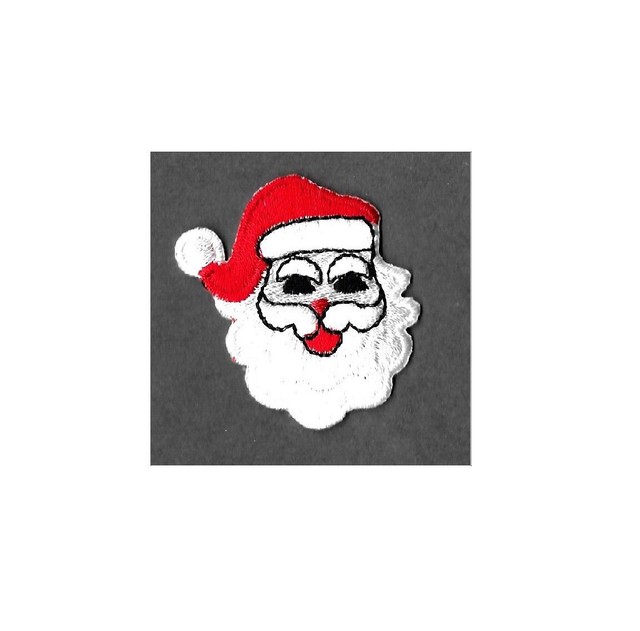 Santa Claus Christmas 2 1//4/"H Embroidered Iron On Applique Patch