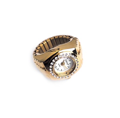 Stellar Pave Halo Ring Watch in Gold