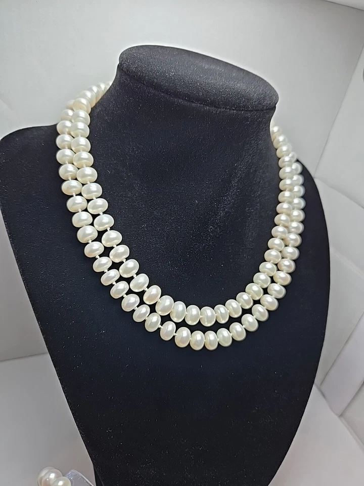 Collar de perlas blancas broche magnético delicado pequeño sofisticado clásico Foto 4 de 4