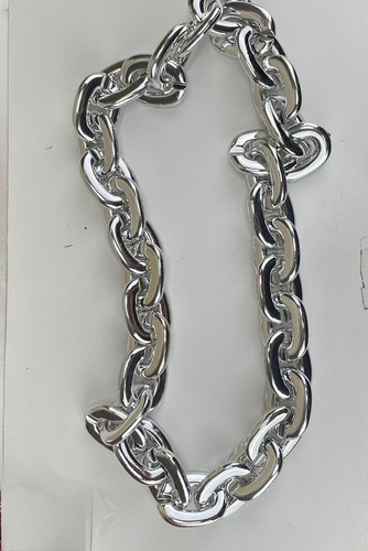 New MLB SAN DIEGO PADRES SILVER Bling Glitter Fan Chain Necklace Foam MadeinUS - Picture 3 of 3