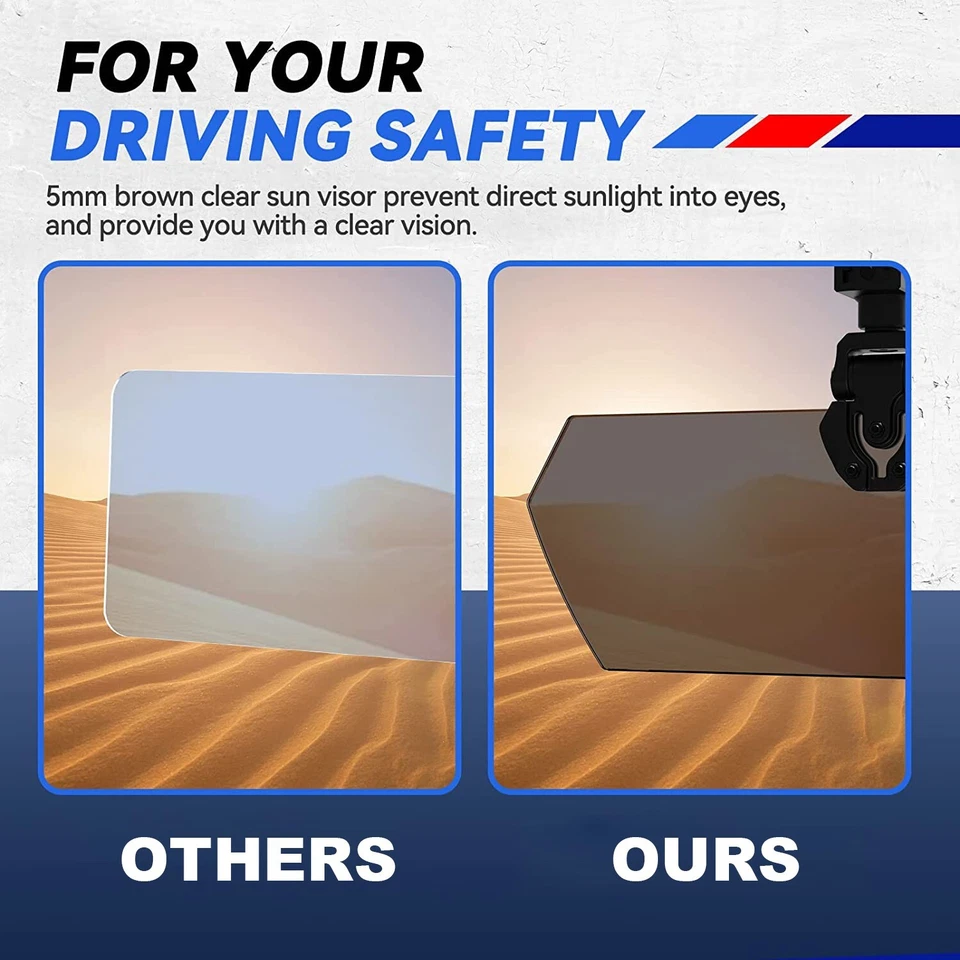 2PCS Sun Visor Shade 1.25''-2'' for Polaris Ranger Can Am Universal Side by Side - Image 2 of 4