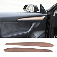 Pear Wood Grain Car Door Panel Trim Decorate Cover For Tesla Model 3/Y 2021-2022