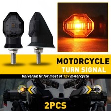 2Pcs Motorcycle Motorbike Turn Signal Light Indicators Lamp Amber Mini LED 12V