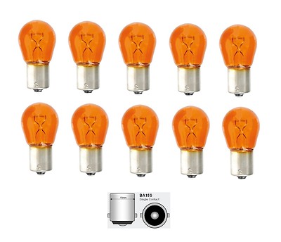10x P21W BA15S 12V 21 Watt Orange P21W Blinkerbirne Blinker Klarglas