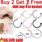 Nose Ring Fake Nose Rings Lip Rings Small Thin Body Piercing Surgical Steel Hoop