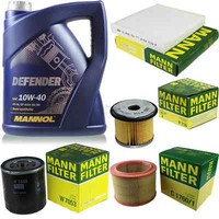 Mann Inspektionspaket 5L Mannol Defender 10W-40 FüR CitroëN Berlingo Kasten 1.8