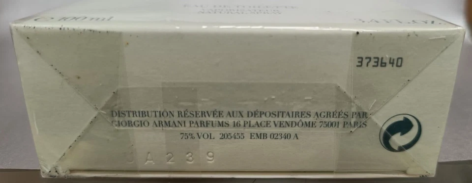 VINTAGE ACQUA DI GIO 100 ML FOR WOMAN GIORGIO ARMANI BATCH CODE UA239  AÑO 2004 - Imagen 2 de 2
