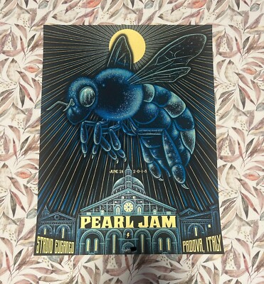 NIGHT HAWKS POSTER ポスター CAGE CAMU TAO レア PEARL JAM PADOVA 2018 AP TODD SLATER BEE SCREENPRINT POSTER PRINT