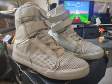 RARE SUPRA TK SOCIETY PERFORATED WHITE HIGH TOP SHOES  