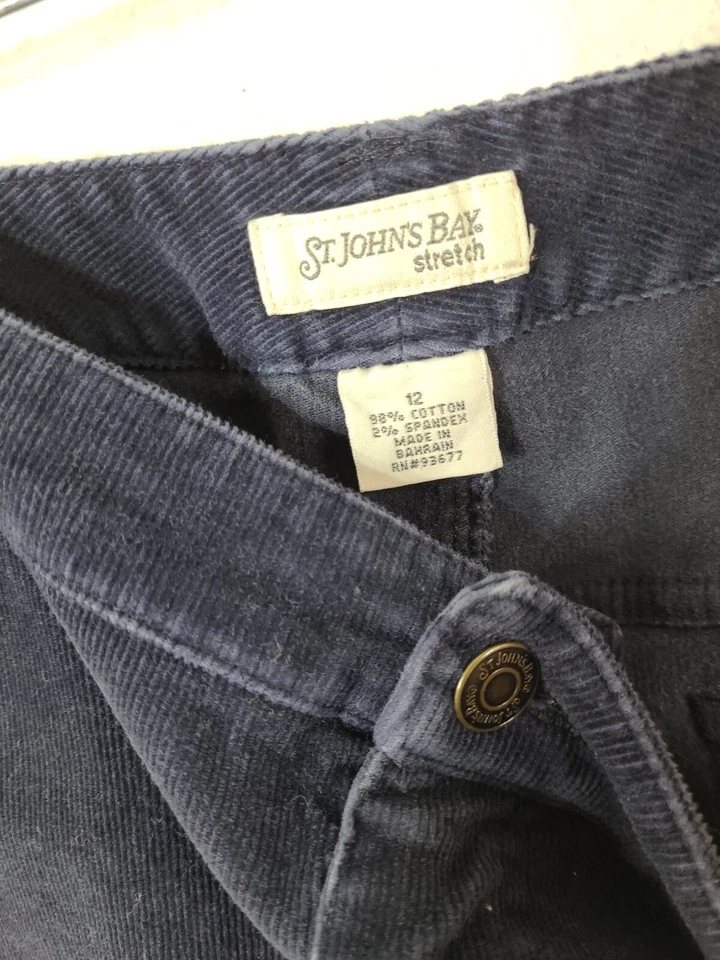 Pantalones de pana azul marino St. John's Bay para mujer 12 32 x 30 Foto 3 de 4
