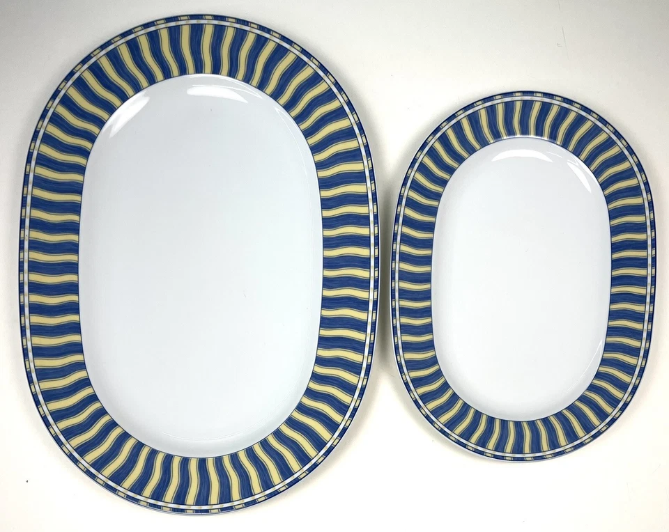 Juego 2 PLATOS NORITAKE Impromptu Summer Waves porcelana fina 12" y 16" 4096 usados en excelente estado Foto 2 de 4