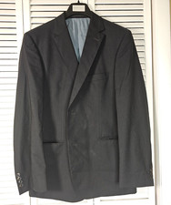 Hugo Boss 44R Sport Coat Blazer Jacket Black Stripe 3 Button Wool Pasolini Movie