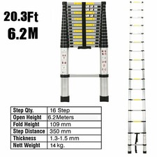 Heavy Duty Telescopic Ladder Multi-Purpose 2.6-6.2M Aluminium  Extendable Hook