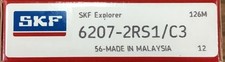 6207-2RS1/C3 SKF Deep Groove Ball Bearing 35x72x17mm Double Sealed