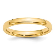 10K Yellow Gold 3mm Standard Comfort Fit Band Ring