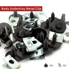 20x U Clip 20x Screw For BMW Speed Fastener Undertray Sheet Nut Hex Metal Fixing