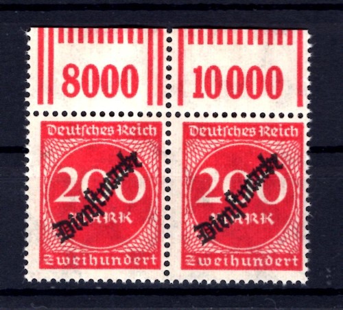 Dr-Dienst 78WOR Oberrand-Type Pair MNH Unstamped (BA2283
