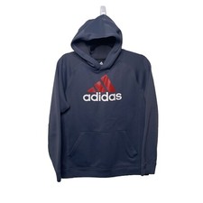 Adidas Boys SZ XL 18 Blue Hoodie Sweatshirt Pullover Youth Kids