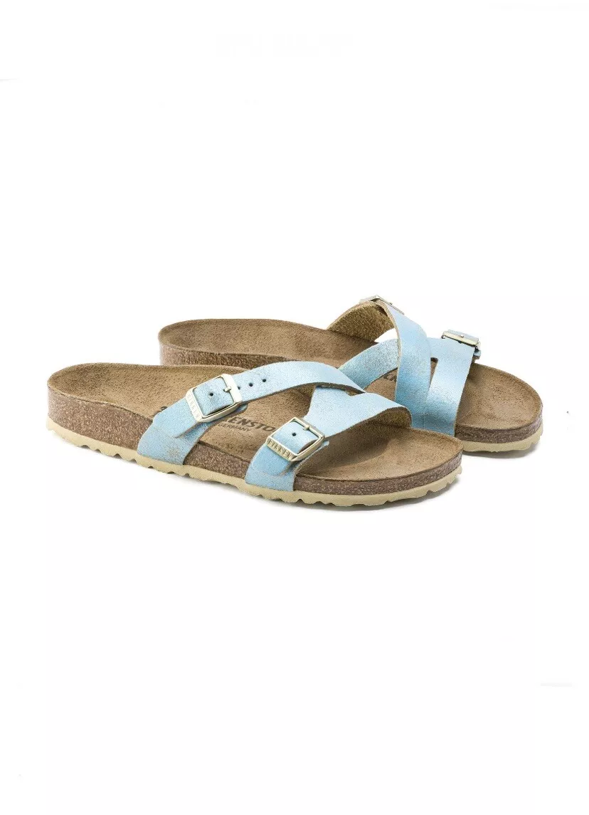 Birkenstock arizona hotsell washed metallic aqua